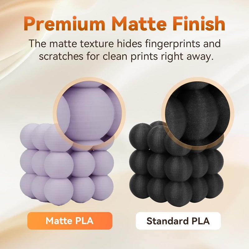 FLASHFORGE PLA Filament 1.75mm +/- 0.02mm, Matte Purple 3D Printer Filament 1kg (2.2lbs) Spool, Excellent Printing Performance, Easy to Use for Most FDM 3D Printers - Image 4